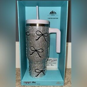Limited Edition Silver Rhinestone Tumbler with Straw